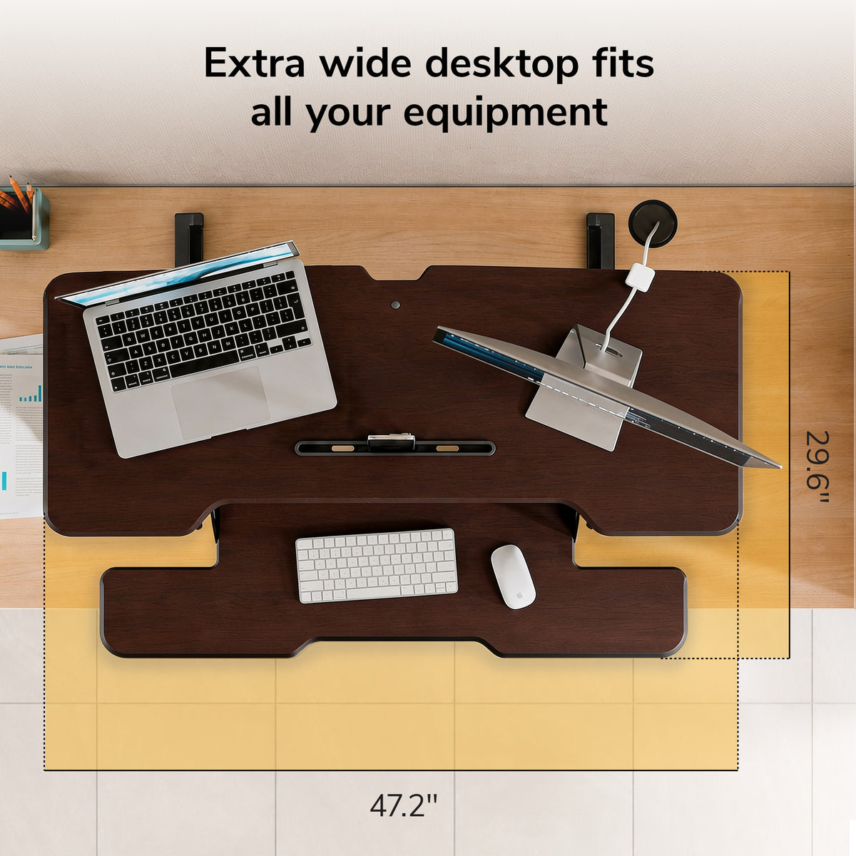 Large Standing Desk Converter with 47" Desktop