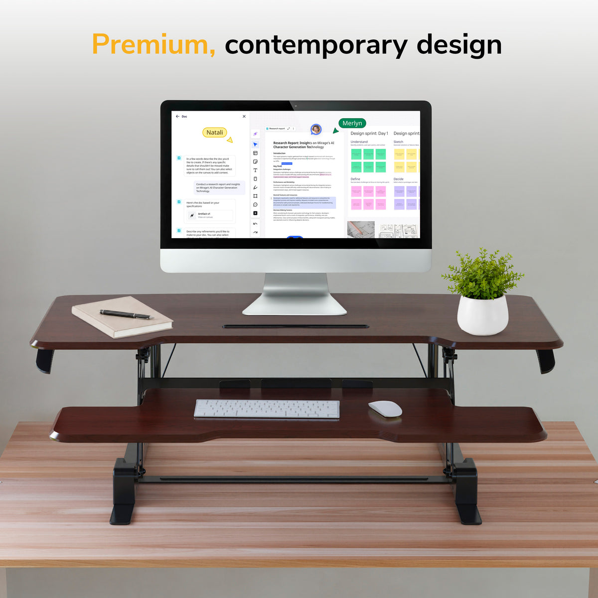 Large Standing Desk Converter with 47" Desktop