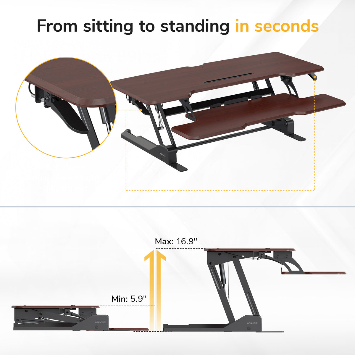 Large Standing Desk Converter with 47" Desktop