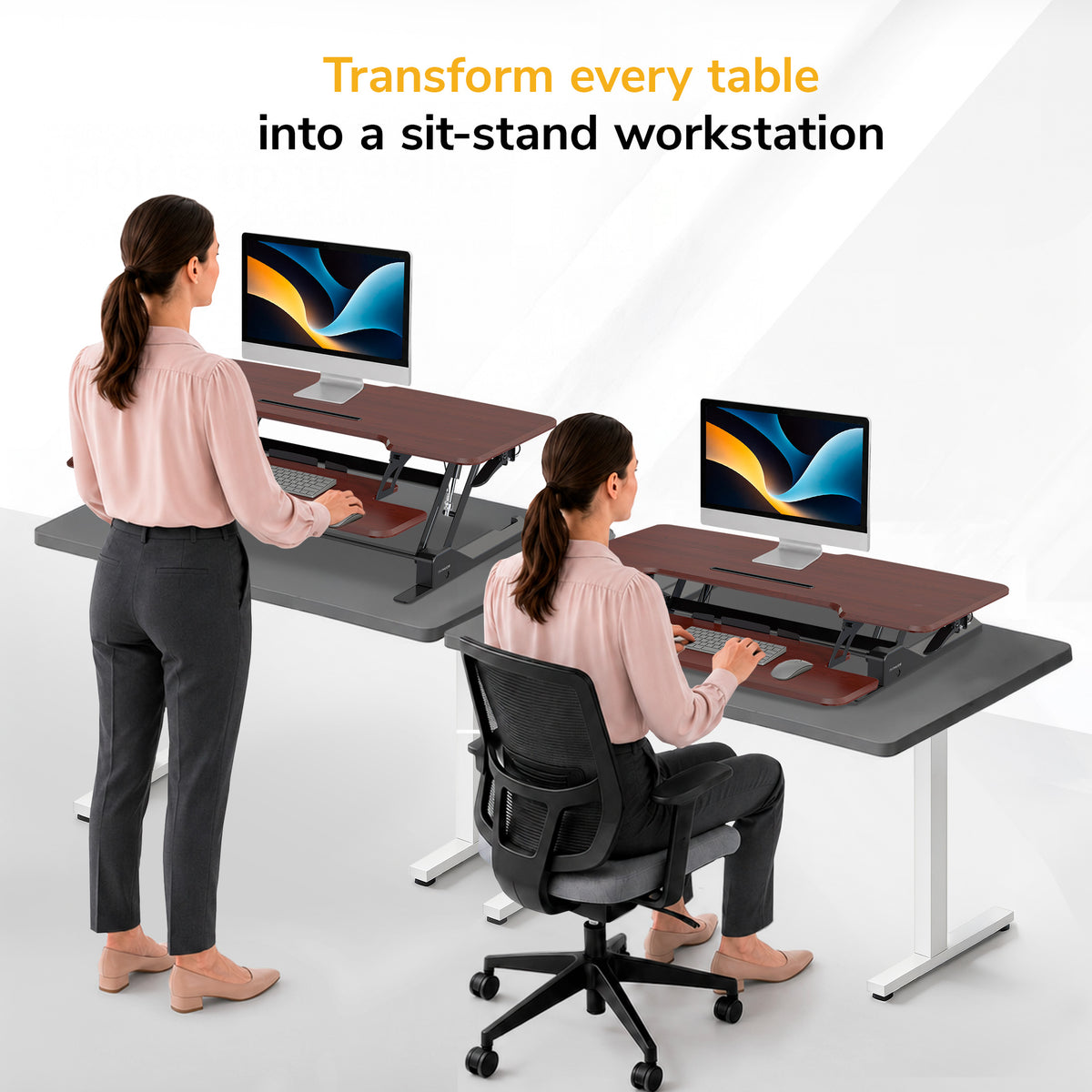 Large Standing Desk Converter with 47" Desktop