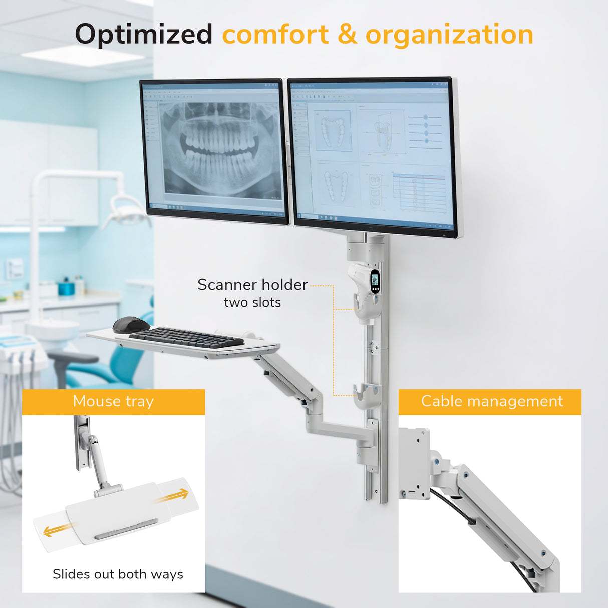 MedHub Dual Monitor Wall Workstation - Image 5 - Mount-It!