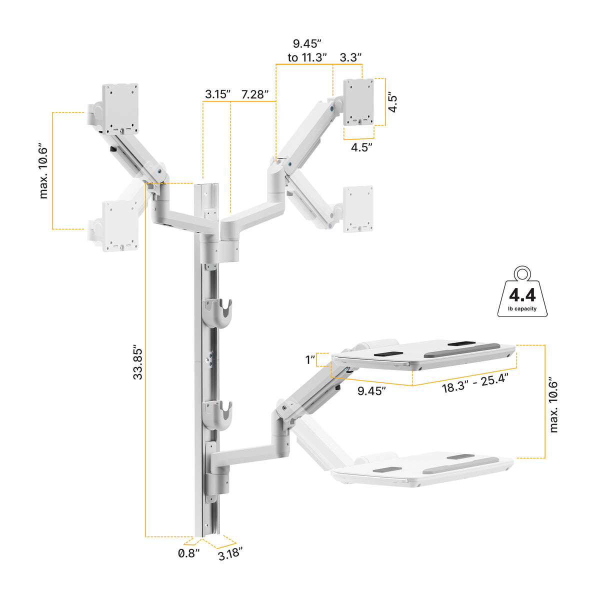 MedHub Dual Monitor Wall Workstation - Image 10 - Mount-It!
