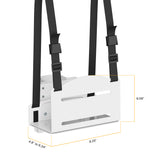 The Mount-It! MedHub CPU Holder is a white adjustable hanging shelf with black adjustable straps, perfect for MedHub Mobile Workstations. It measures 9.25"W x 6.06"H, with a depth that adjusts from 4.8" to 8.34".