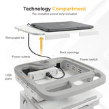 MedHub Mobile Workstation with Drawers, Powered - Image 8 - Mount-It!
