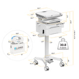 MedHub Mobile Workstation with Drawers, Powered - Image 13 - Mount-It!