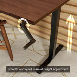 Hand Crank Standing Desk with 55" Tabletop - Black Base