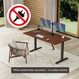 Hand Crank Standing Desk with 55" Tabletop - Black Base