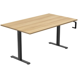 Hand Crank Standing Desk with 55" Tabletop - Black Base