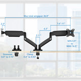 Dual Monitor Desk Mount with Gas Spring Arms