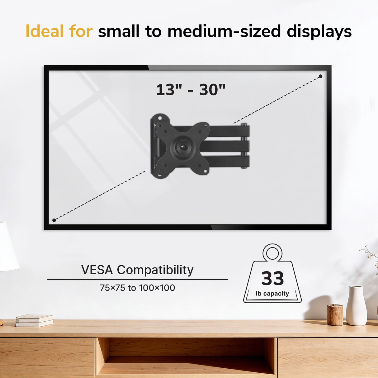 Full Motion Small TV Wall Mount - Image 5 - Mount-It!