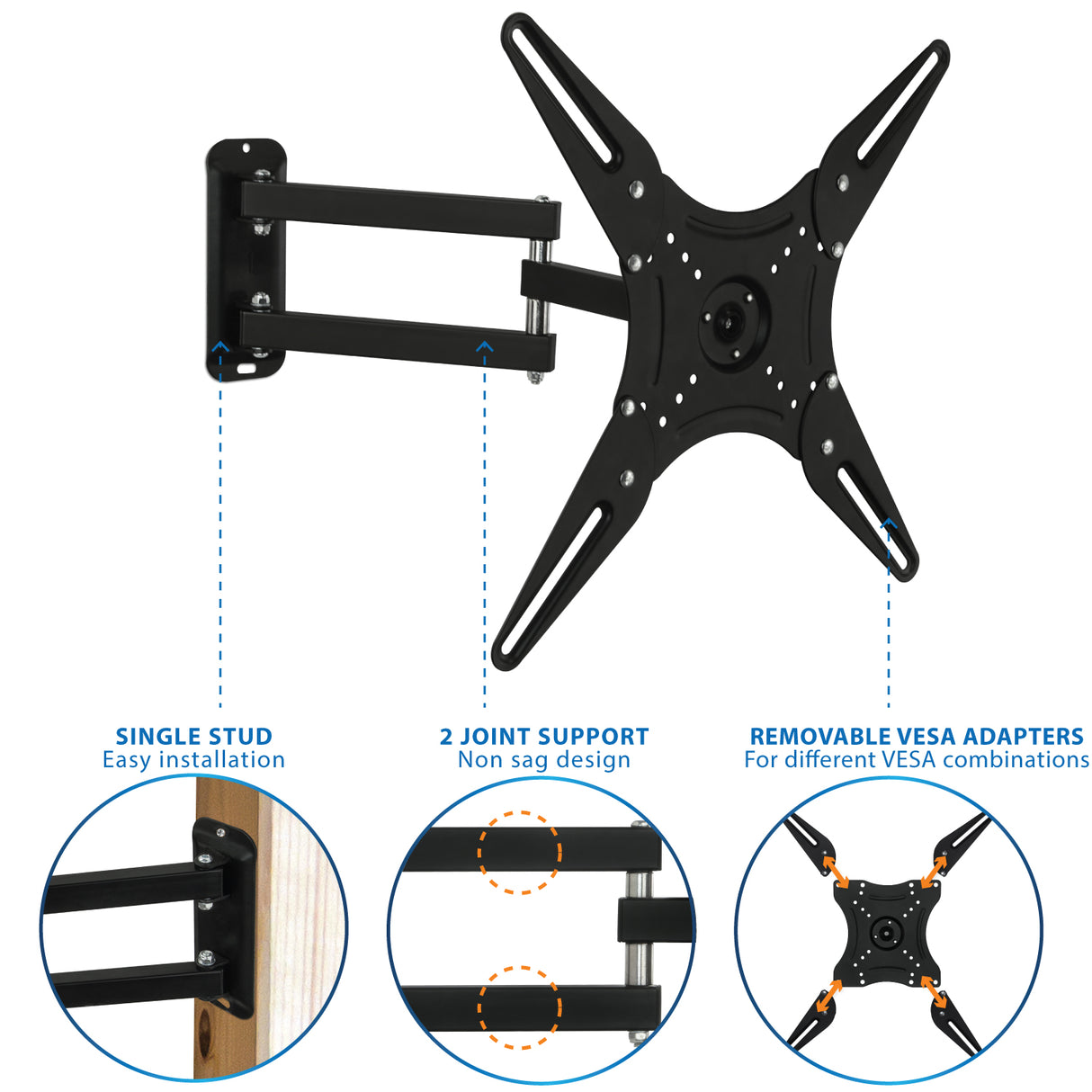 Full Motion Swivel Bracket TV Wall Mount