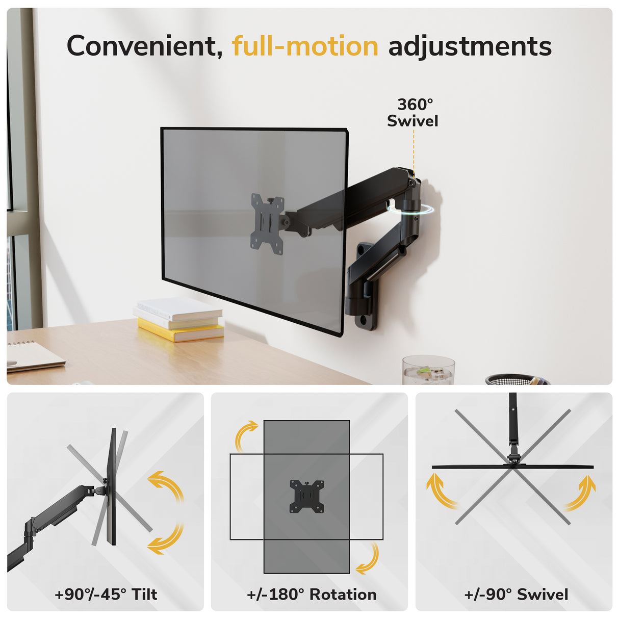 Monitor Wall Mount with Gas Spring
