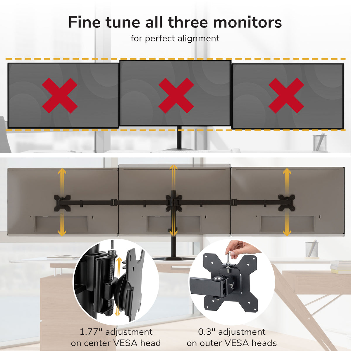 Full-Motion Triple Monitor Stand