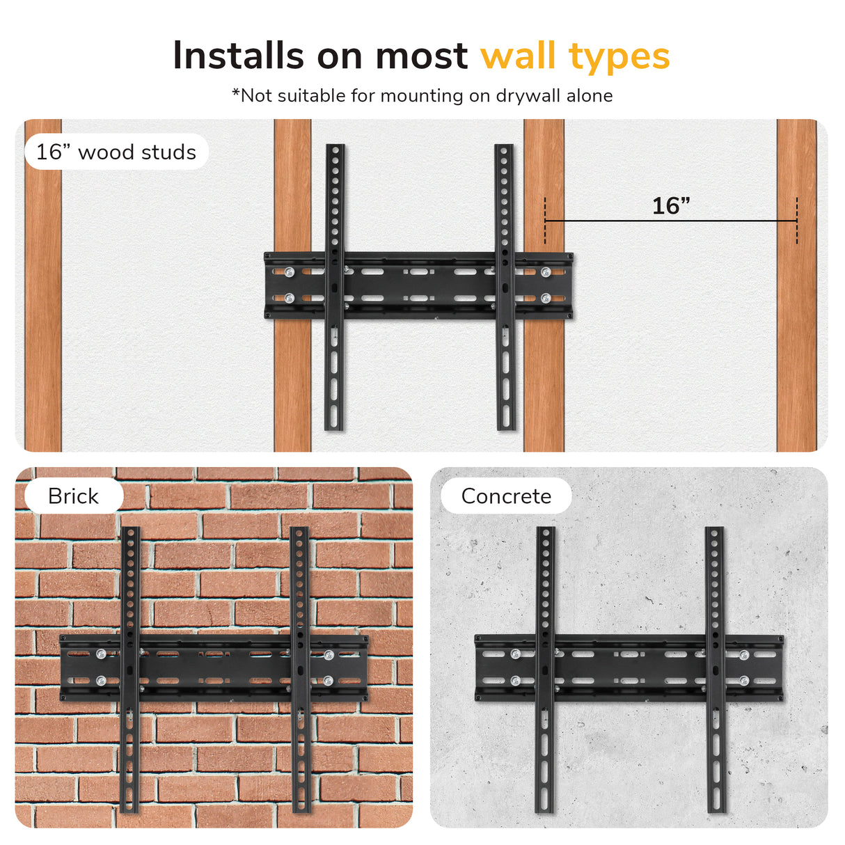 Low Profile TV Wall Mount Tilt Bracket for Flat Screens