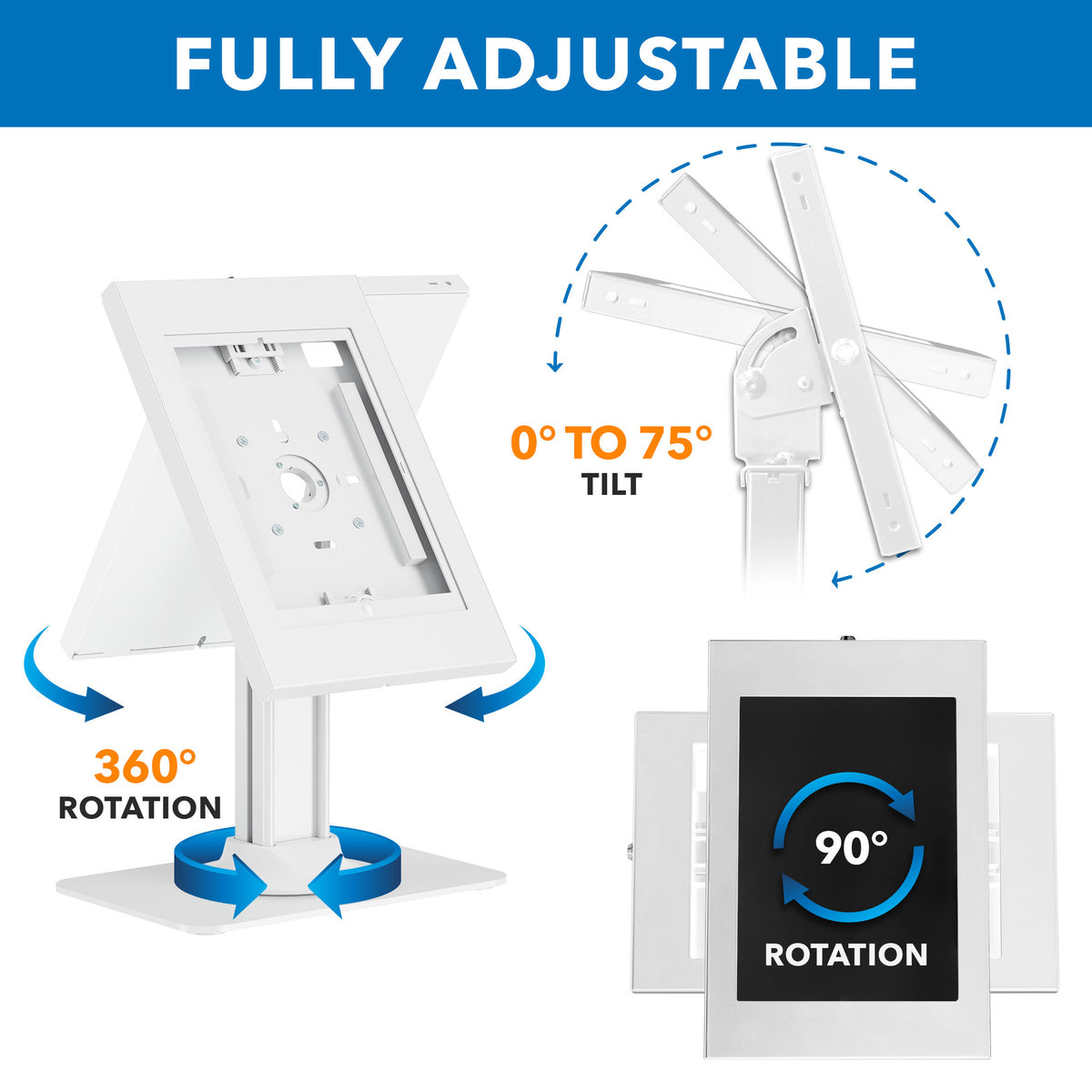 Anti-Theft Tablet Countertop Stand for iPad, iPad Air, iPad Pro