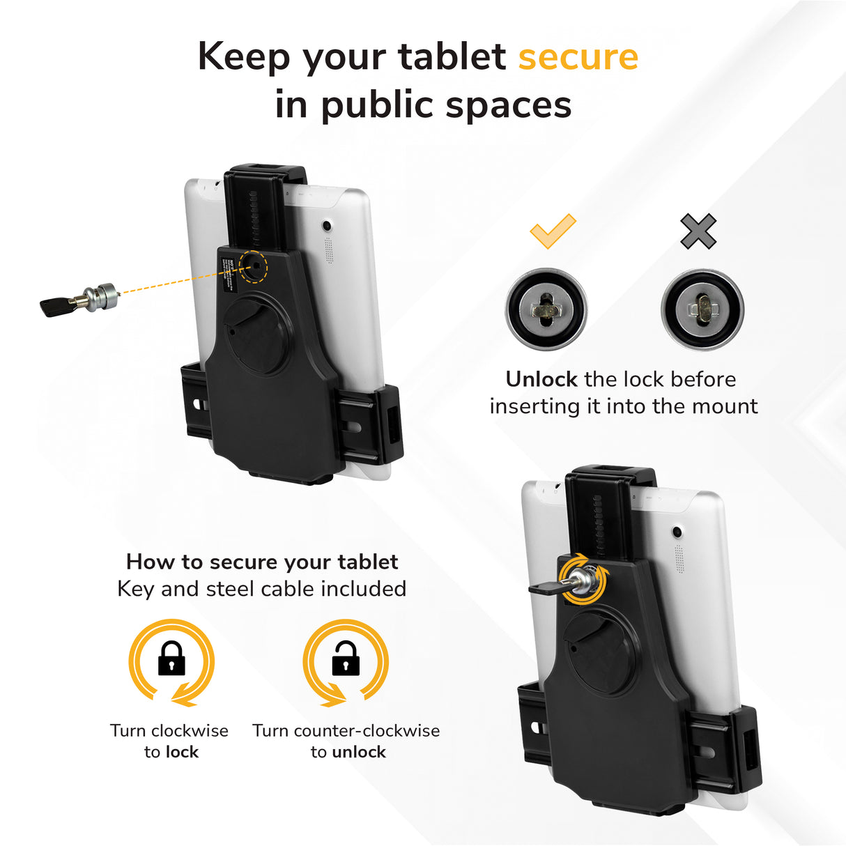 Universal Tablet Stand with Lock