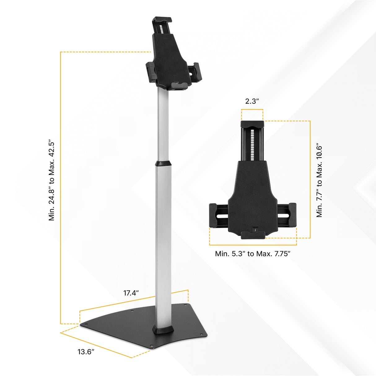 Secure Universal Tablet Floor Stand with Lock