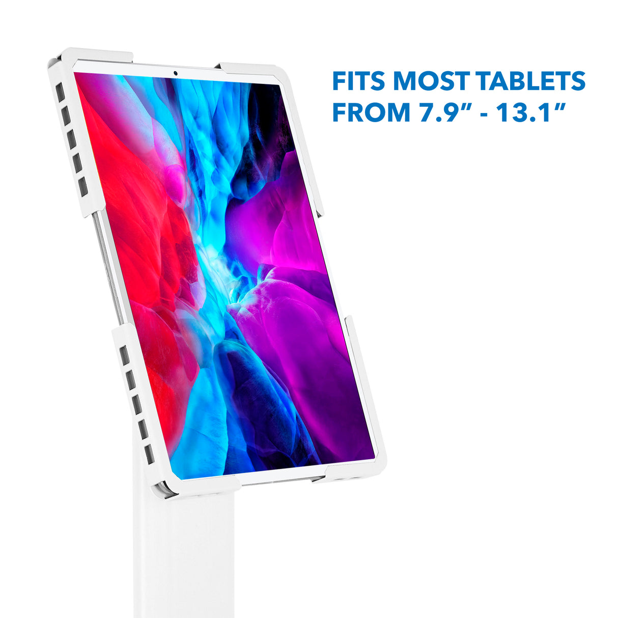 The Mount-It! Universal Tablet Floor Kiosk is a secure, anti-theft stand designed for stylish and safe tablet display in any setting.
