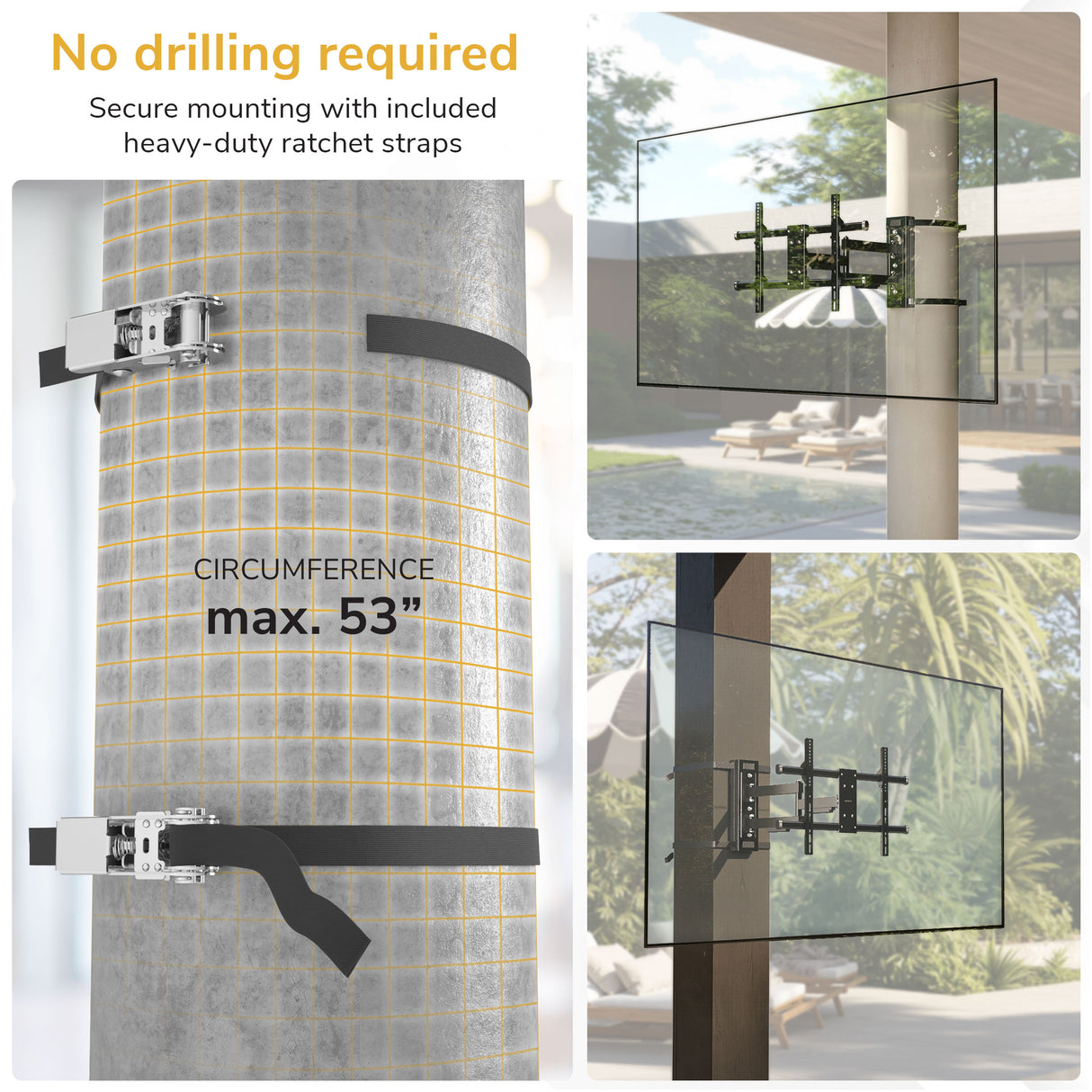 Weatherproof Column TV Mount