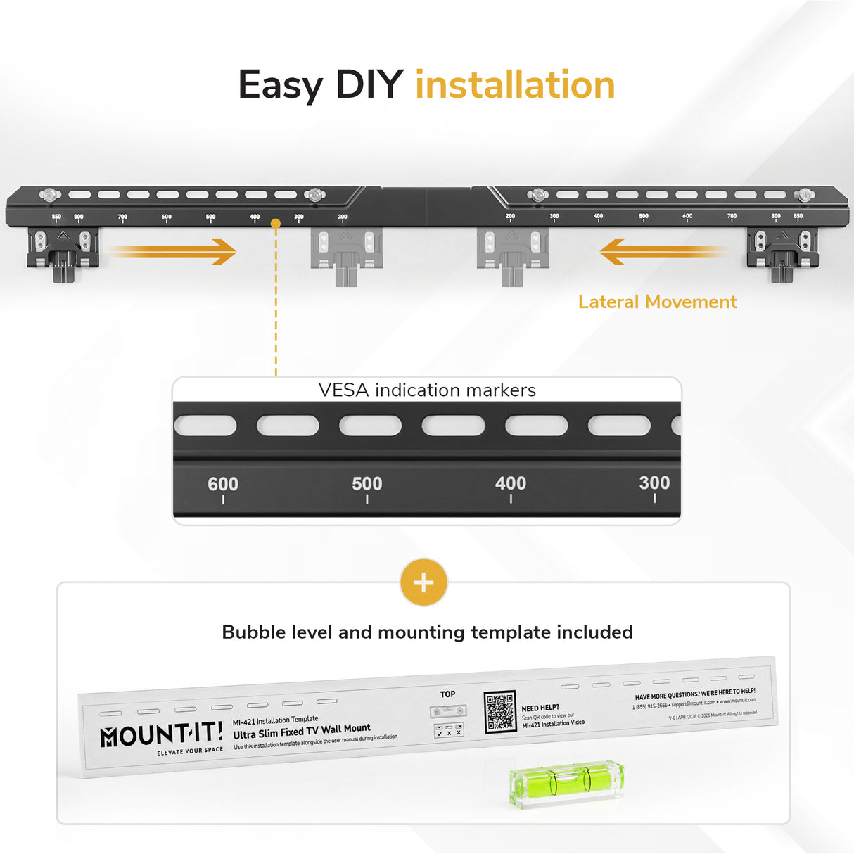 Ultra-Slim Fixed TV Wall Mount, Large - Image 9 - Mount-It!