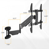 Full Motion TV Wall Mount with Gas Spring Arm