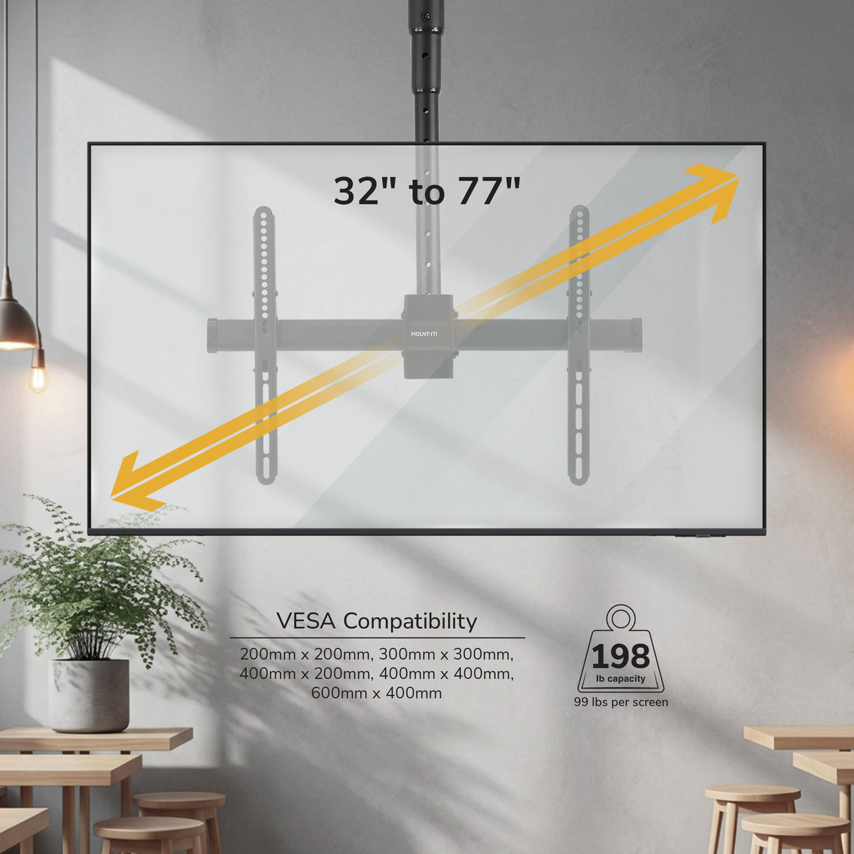 Heavy Duty Dual TV Ceiling Mount - Image 6 - Mount-It!