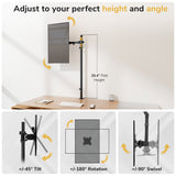 Full-Motion Monitor Mount with Extra-Tall Pole