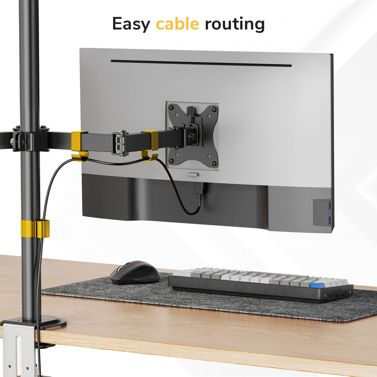 Full Motion Dual Monitor Mount with Extra-Tall Pole