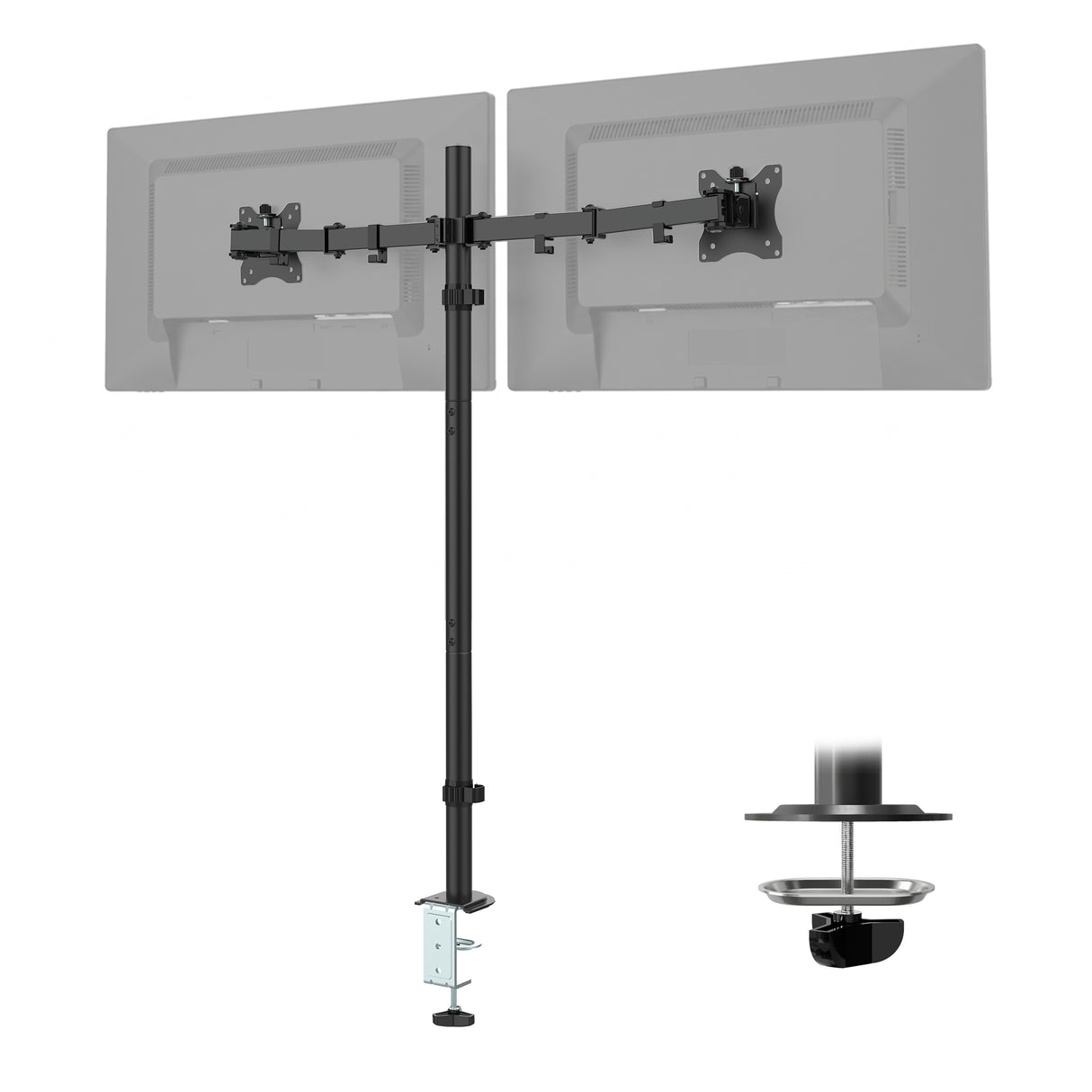 Full Motion Dual Monitor Mount with Extra-Tall Pole