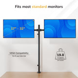 Full Motion Dual Monitor Mount with Extra-Tall Pole