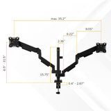 Dual Monitor Mount with Stackable Gas Spring Arms