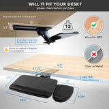 Under Desk Keyboard Platform With Wrist Support