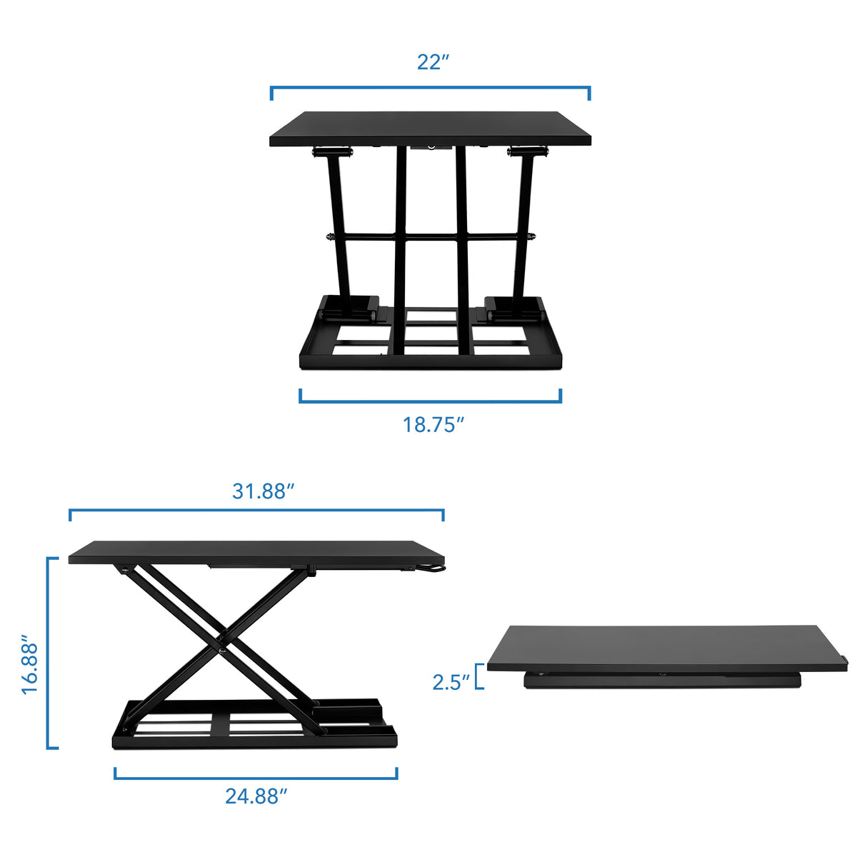 Height Adjustable X-Lift Standing Desk Converter