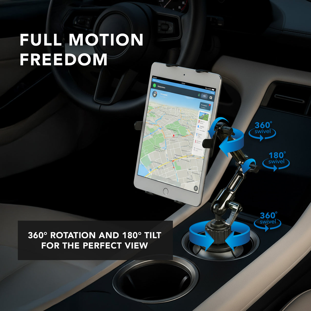 Heavy-Duty Cup Holder Tablet ELD Mount