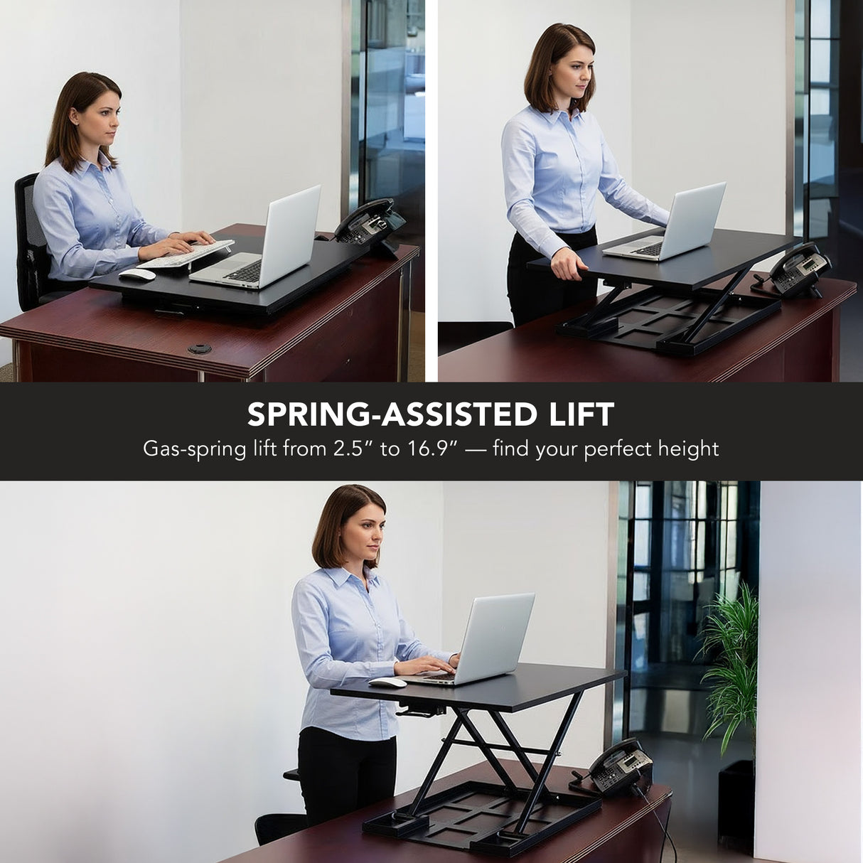 Height Adjustable X-Lift Standing Desk Converter