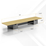 Extra Wide Monitor Riser with Drawers and Shelf