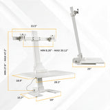 Electric Sit-Stand Desk Converter for 2 Monitors