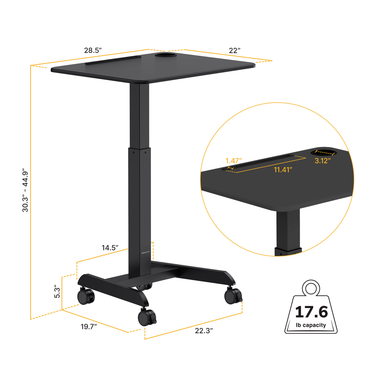 Sit-Stand Mobile Laptop Cart