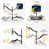 Single Monitor Sit-Stand Desk Mount with Keyboard Tray - Image 5 - Mount-It!