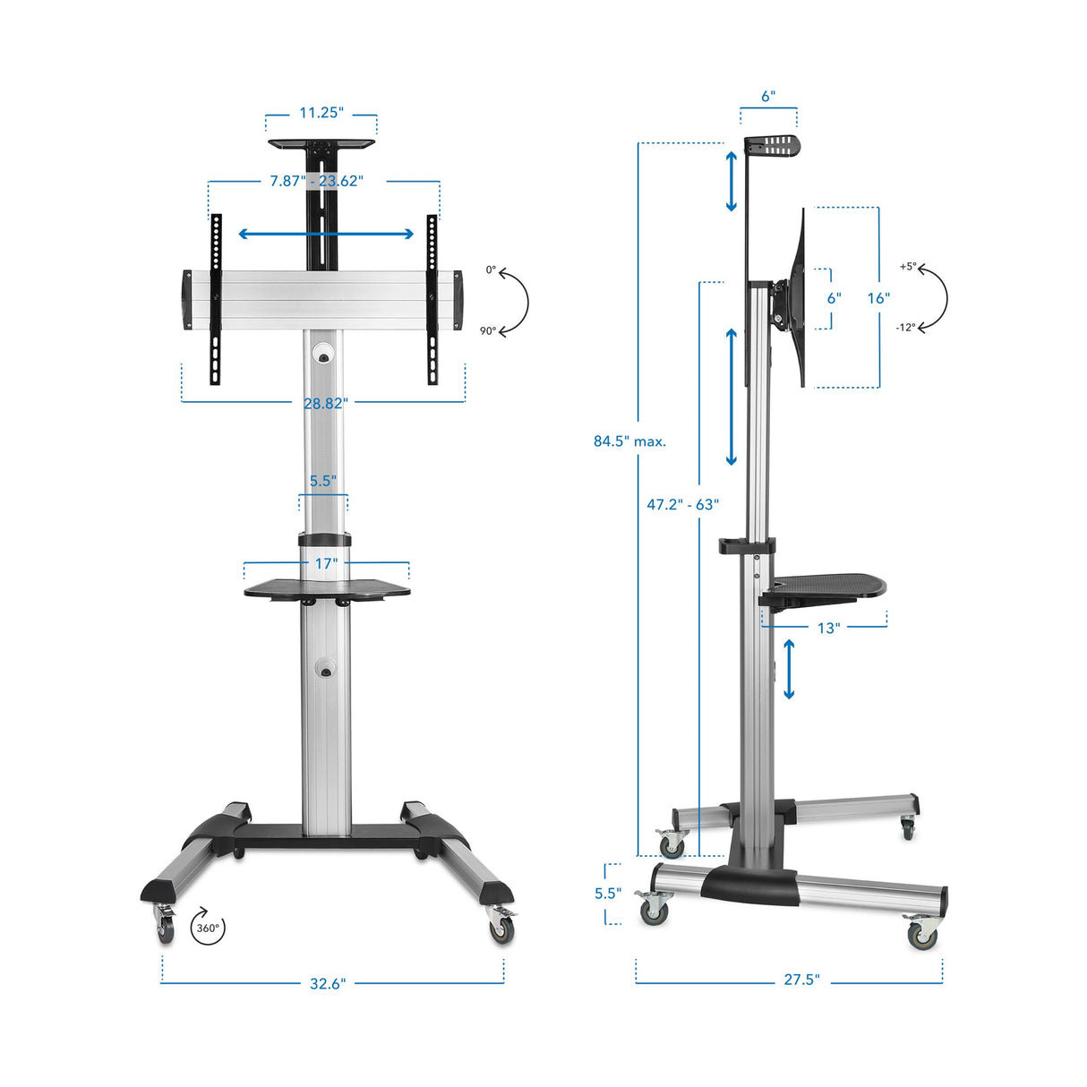 Heavy Duty Mobile TV Cart