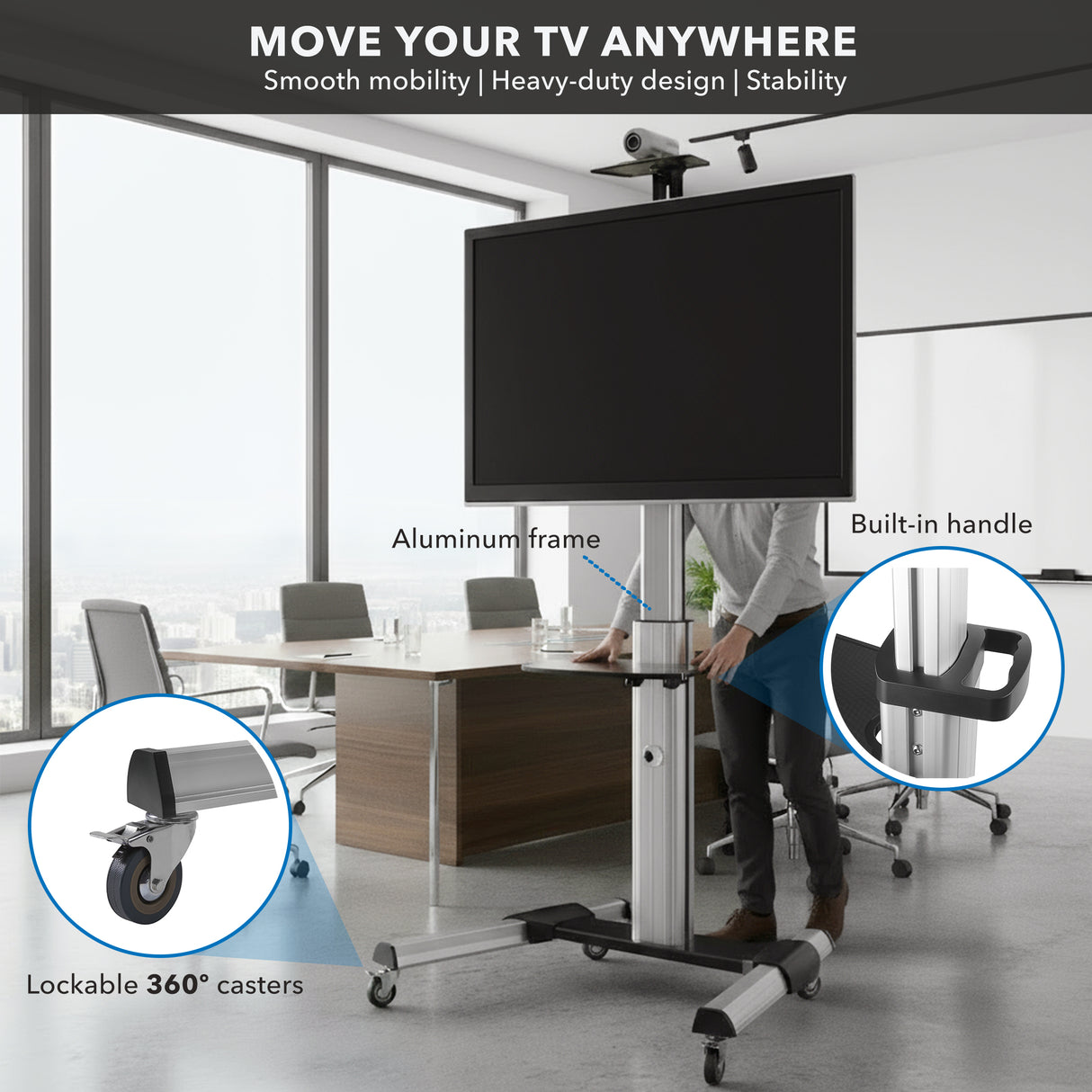 Heavy Duty Mobile TV Cart