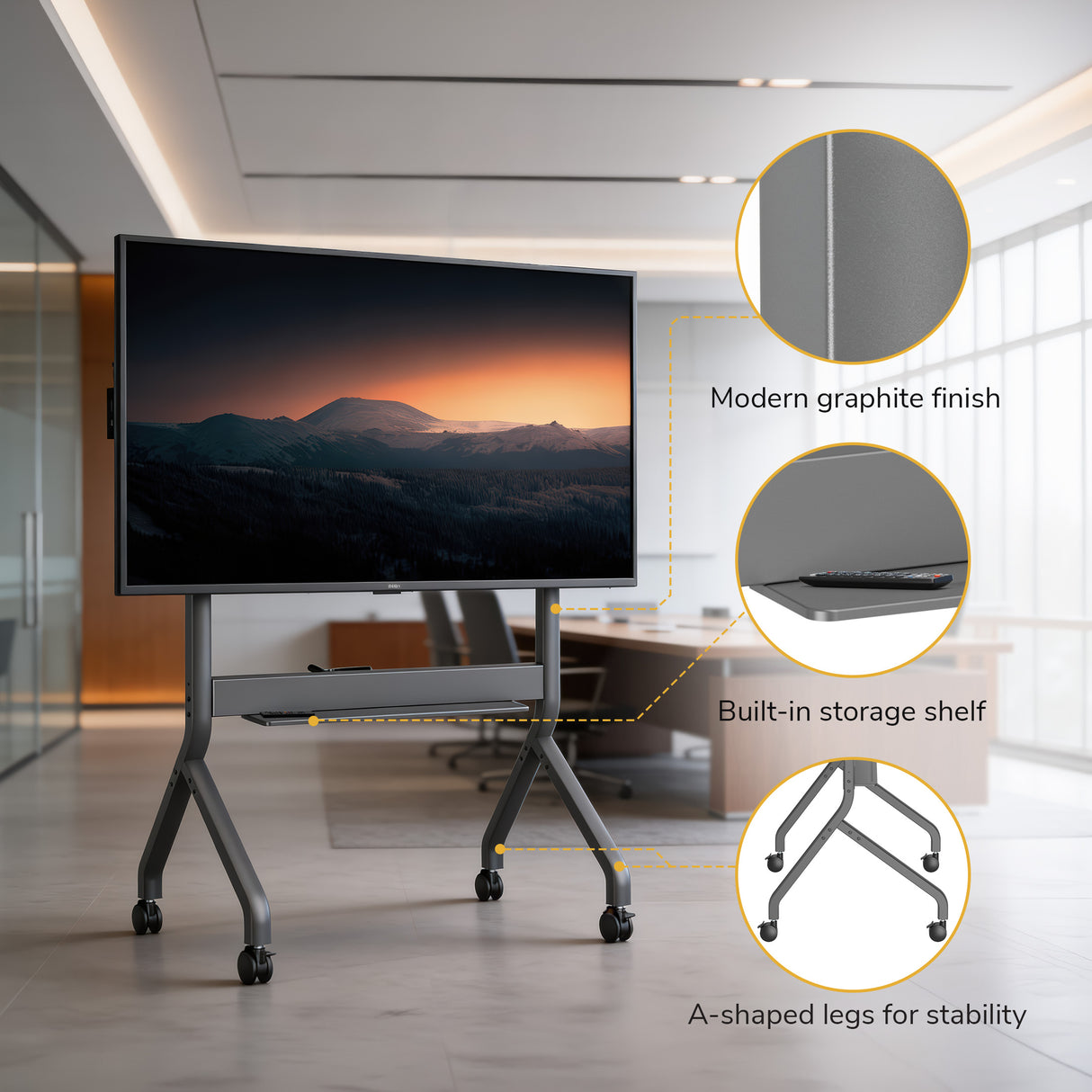 Heavy-Duty Height Adjustable TV Cart - Image 7 - Mount-It!