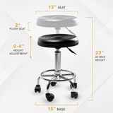 Height Adjustable Stool with Wheels