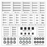 The Mount-It! TV Hardware Kit features a labeled diagram of assorted M8, M6, and M5 screws (12mm–50mm), round washers, and spacers in various sizes—perfect for universal TV mounting.