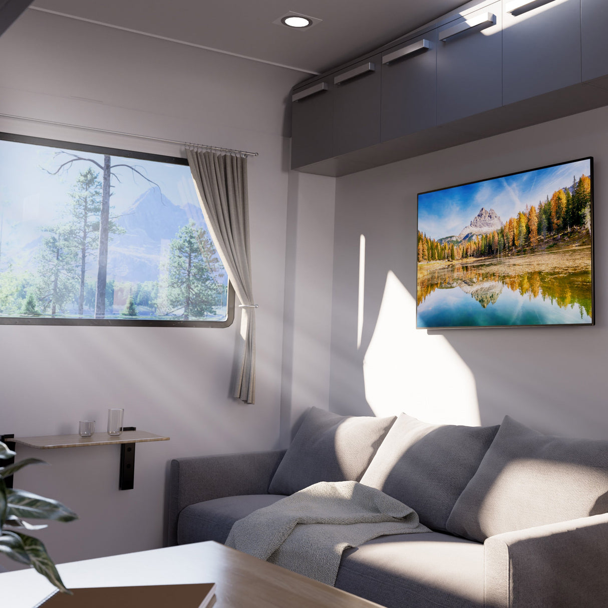 Anti-Rust RV TV Wall Mount mounted inside an RV