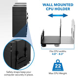 Black Wall Mounted Desk - Dual Monitor Wall Mount Workstation - Mount-It! - MI-7992