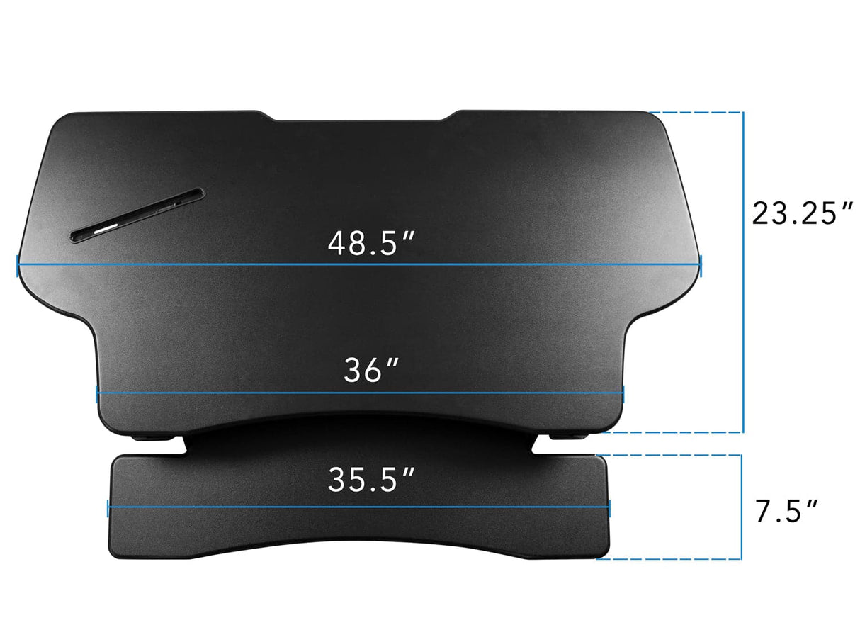 Black Desk Converters - Electric Standing Desk Converter with Large Platform - Mount-It! - MI-7962