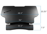 Black Desk Converters - Electric Standing Desk Converter with Large Platform - Mount-It! - MI-7962