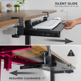 Keyboard Trays/Mounts - Clamp-on Keyboard Tray 24" x 11" - Mount-It! - MI-7180