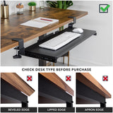 Keyboard Trays/Mounts - Clamp-on Keyboard Tray 30" x 11" - Mount-It! - MI-7181